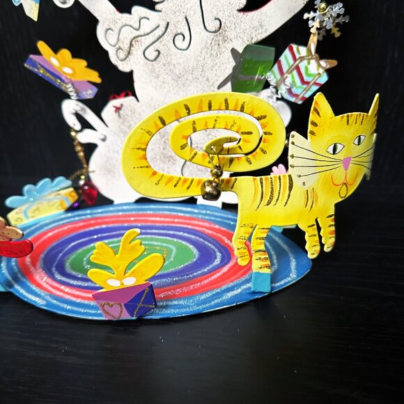 Santa's Christmas Fanciful Flights Metal Karen Rossi Silvestry Stand Card Holder - Picture 12 of 16